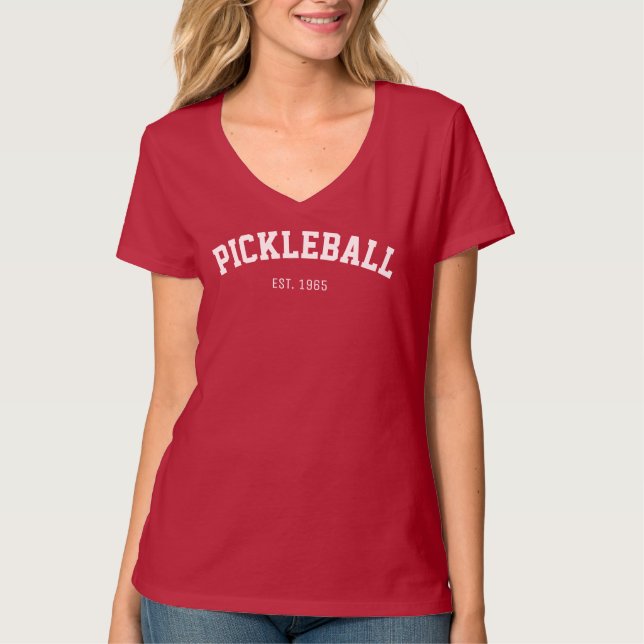 Camiseta Jérsei atlético do PICKLEBALL das mulheres (Frente)
