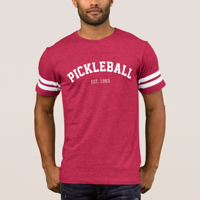 Camiseta Jérsei atlético do PICKLEBALL dos homens (verde) (Frente)