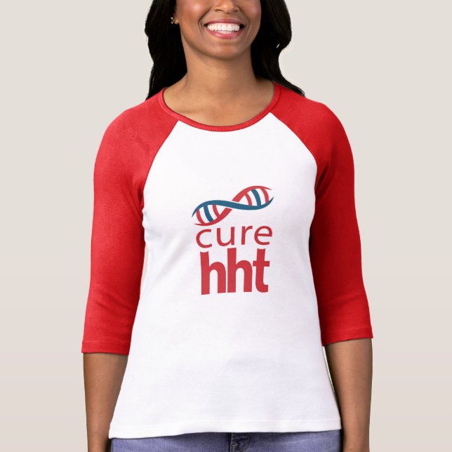 Camiseta Jérsei de basebol das senhoras da cura HHT (Frente)