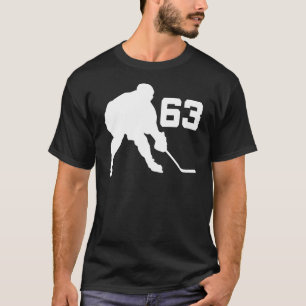 Camiseta Jérsei número 63 do jogador de hóquei em gelo