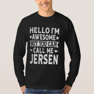 Camiseta Jersen Funny Primeiro Nome Olá Sou Incrível Chame-