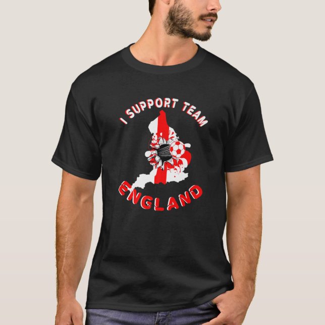 Camiseta Jersey, eu apoio o England Team Sports, Futebol, F (Frente)