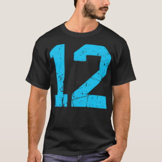 Camiseta Jersey Lucky Number 12 Sports Uniform Sky Blue Vi