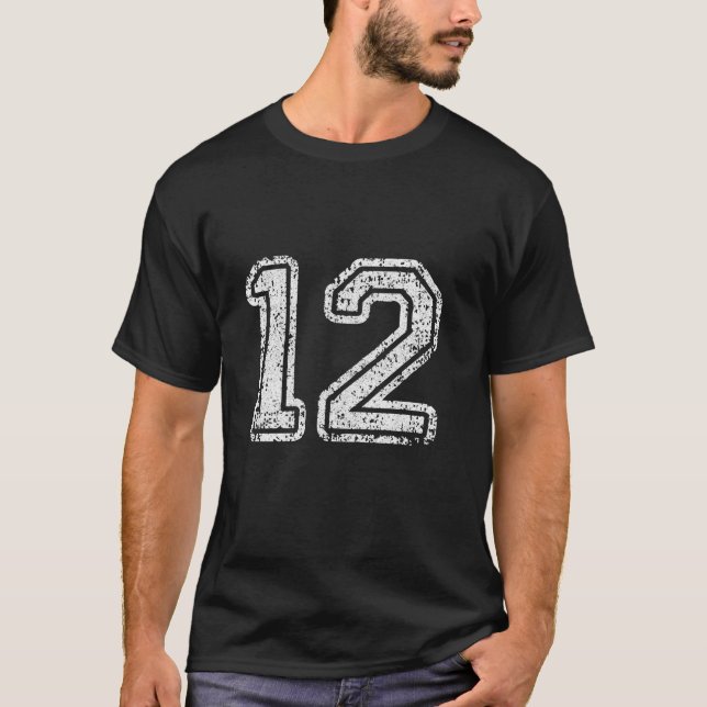 Camiseta Jersey Número 12, 12, número de futebol Presente (Frente)