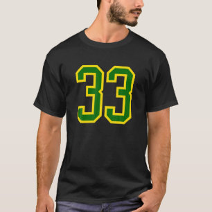 Camiseta Jersey Número 33 Green Yellow Birthday Sports Numb