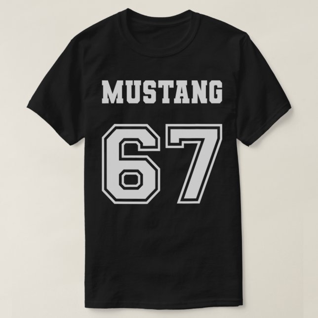 Camiseta Jersey Style Classic Mustang 67 1967 Horse Airplan (Frente do Design)