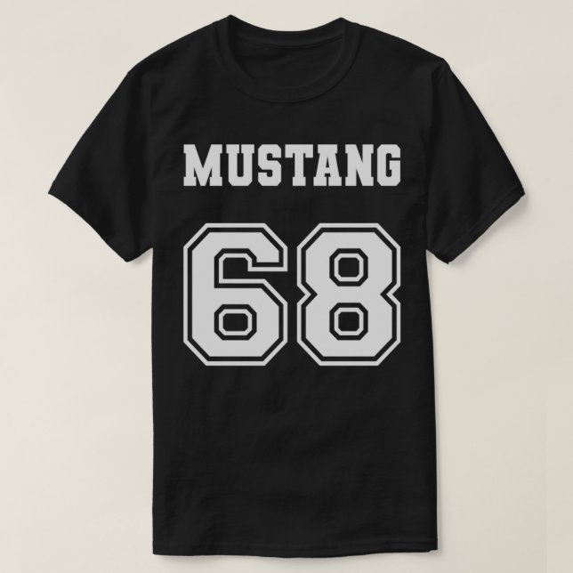 Camiseta Jersey Style Classic Mustang 68 1968 Horse Airplan (Frente do Design)