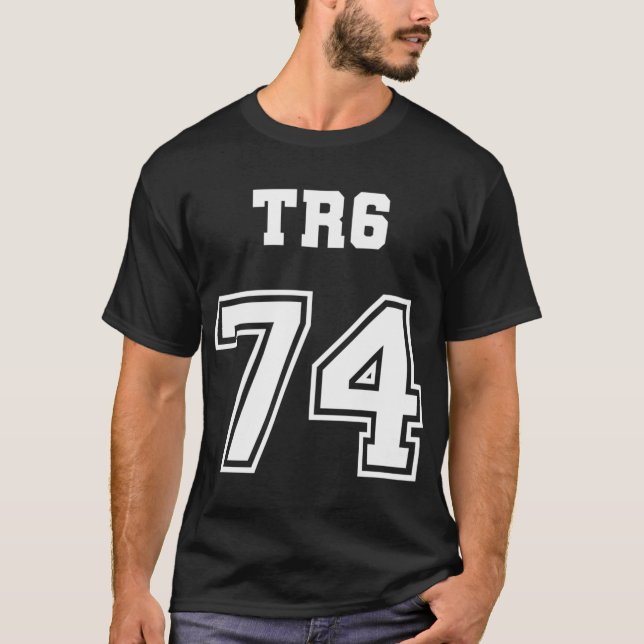 Camiseta Jersey Style Triumph Tr6 74 1974 Inglês Britânico  (Frente)