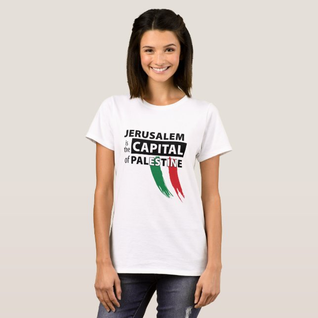 Camiseta Jerusalem é a capital do t-shirt de Palestina (Frente Completa)