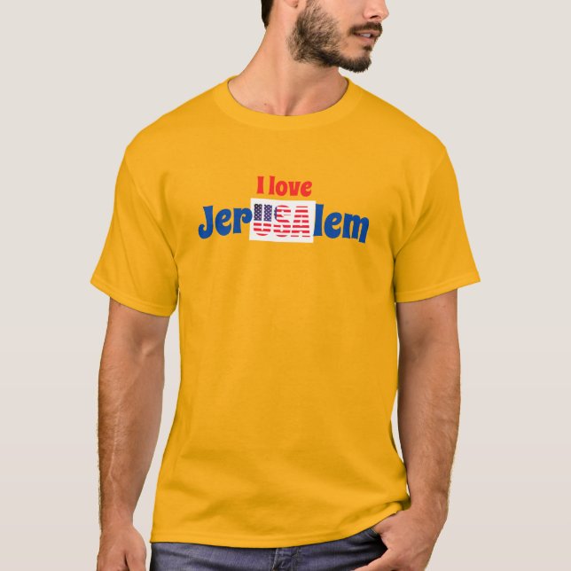 Camiseta Jerusalém EUA T-Shirt (Frente)