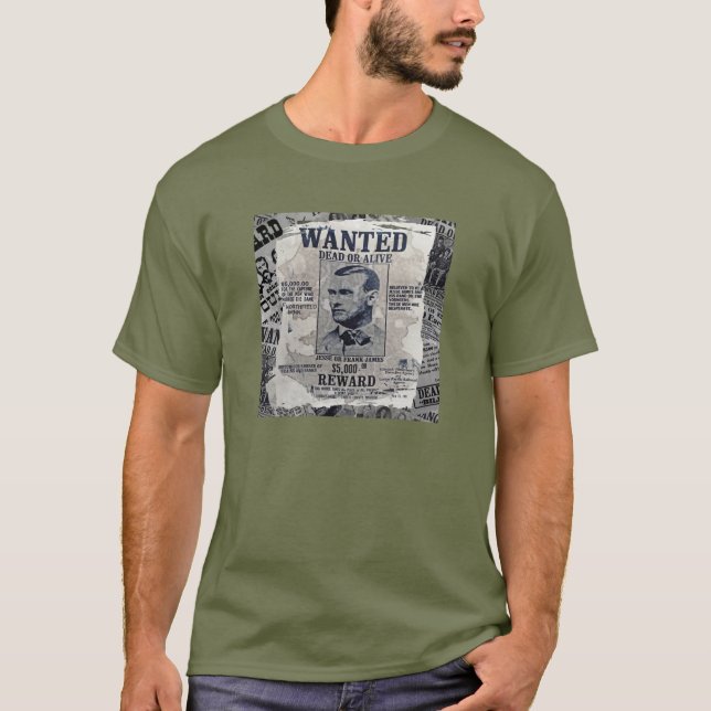 Camiseta Jesse James quis o poster (Frente)