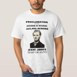 Camiseta Jesse James US$ 25.000 T-shirt de Poster masculino