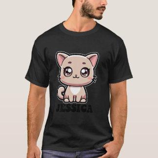 Camiseta Jessica Cute Kitty Cat Design para Nome das Rapari