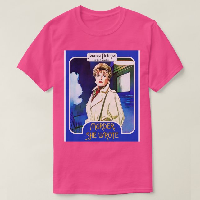 Camiseta Jessica Fletcher Trading d Assassinato Ela Escreve (Frente do Design)