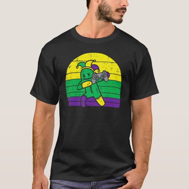 Camiseta Jester Dab Game Controller Mardi Gras Video Gamer  (Frente)