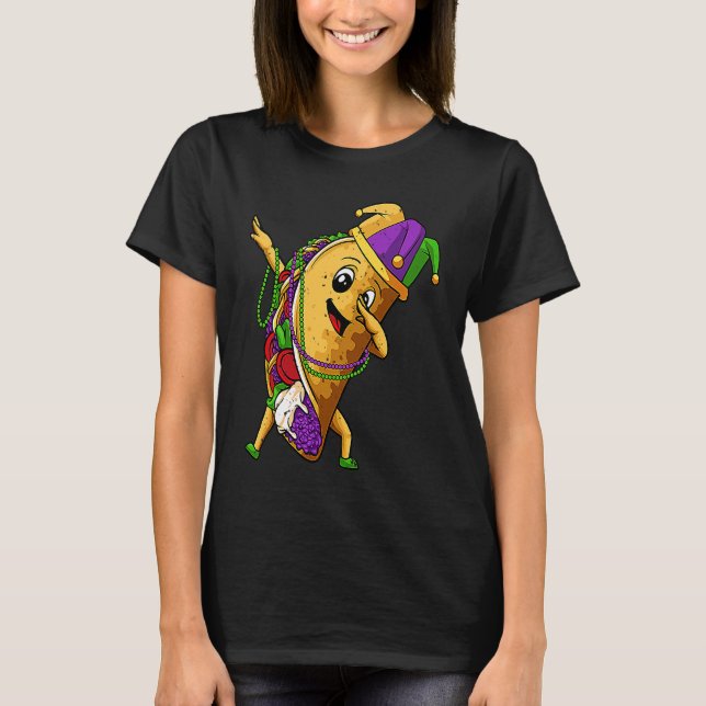 Camiseta Jester Dabbing Taco Mardi Gras Mexican Food Carniv (Frente)