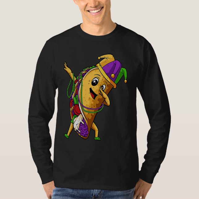 Camiseta Jester Dabbing Taco Mardi Gras Mexican Food Carniv (Frente)
