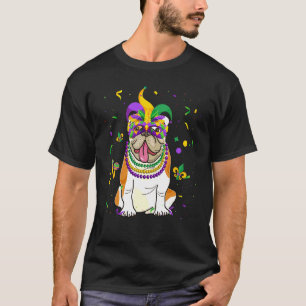 Camiseta Jester Miçanga Mask English Bulldog Dog Proprietár