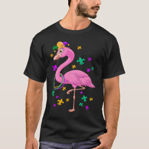 Camiseta Jester Pink Flamingo Bird Animal Cute Mardi Gras C