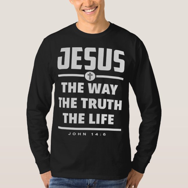 Camiseta Jesus, A Verdade A Bíblia Da Vida Versa Jesus (Frente)