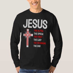 Camiseta Jesus Alpha Omega Primeiro Início Final Christi