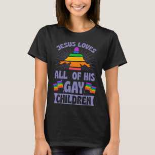 Camiseta Jesus Ama a Todos os Seus Filhos Gays Cristãos LGB