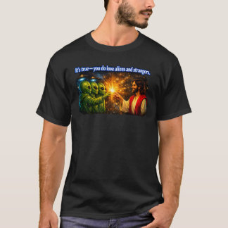 Camiseta Jesus Ama Alienígenas — Design de Amor Cósmico Est