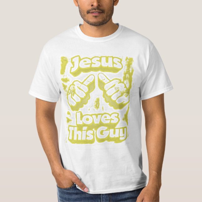 Camiseta Jesus ama este t-shirt da cara (Frente)