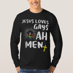 Camiseta Jesus ama Gay, Orgulho gay, Jesus LGBT Homens