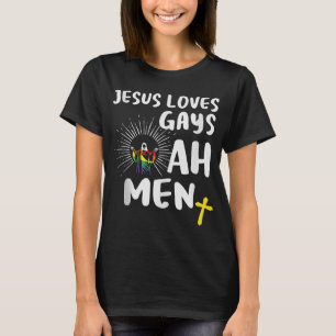 Camiseta Jesus ama Gay, Orgulho gay, Jesus LGBT Homens