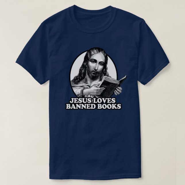 Camiseta Jesus ama livros proibidos (Frente do Design)