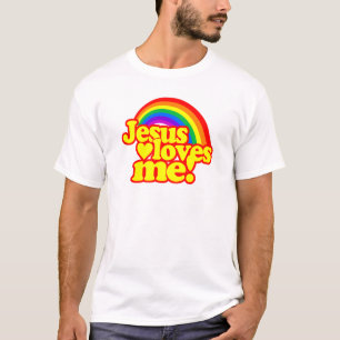 Camiseta Jesus ama-me (com arco-íris)