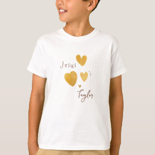 Camiseta Jesus ama o nome personalizado Kids T-Shirt