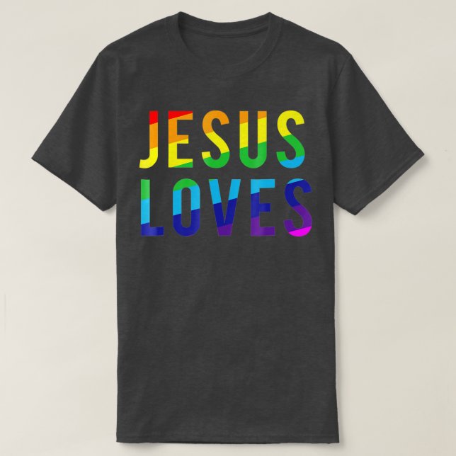 Camiseta Jesus ama Orgulho gay (Frente do Design)