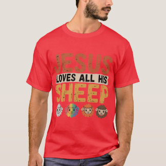 Camiseta Jesus Ama Todas As Suas Ovelhas Cristianismo Arco-