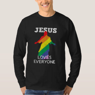 Camiseta Jesus ama todos os cristãos Lgbt Flag Orgulho gay