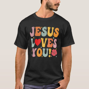 Camiseta Jesus Ama Você Crianças Cristãs Mulheres Fé Religi