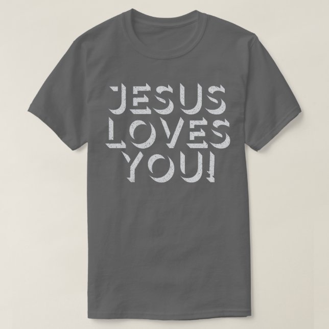 Camiseta Jesus ama você, Design da tipografia retrô (Frente do Design)