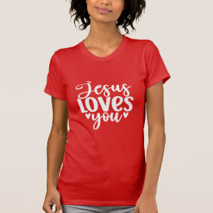 Camiseta Jesus Ama Você Tipografia Cristã Inspiradora Fé