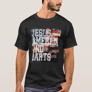 Camiseta Jesus América e Dardos Engraçados EUA