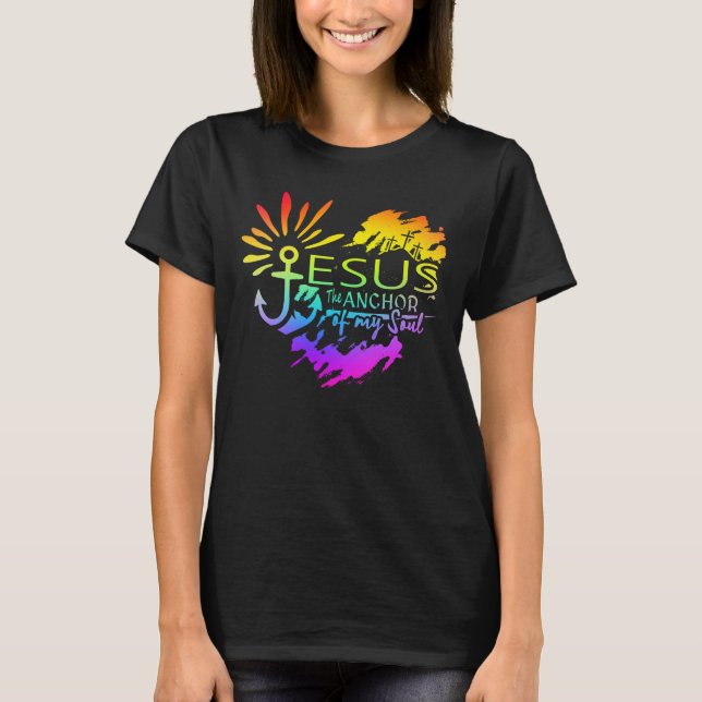 Camiseta Jesus Anchor of My Soul – Heart Cross (Frente)