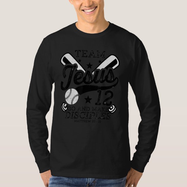 Camiseta Jesus and Baseball Team Jesus Christian Matthew 28 (Frente)
