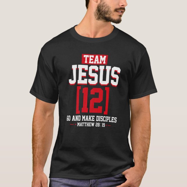 Camiseta Jesus and Baseball Team Jesus Christian Matthew 28 (Frente)