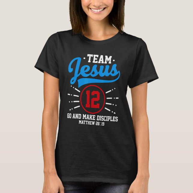 Camiseta Jesus and Baseball Team Jesus Christian Matthew 28 (Frente)