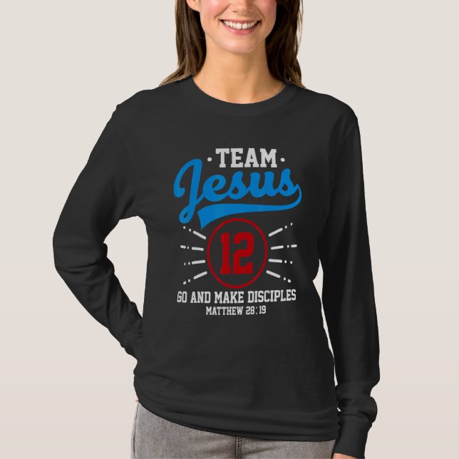 Camiseta Jesus and Baseball Team Jesus Christian Matthew 28 (Frente)