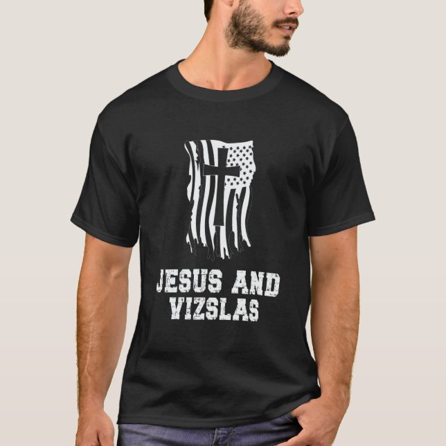 Camiseta Jesus And Vizslas for a Christian Vizslas Fan (Frente)