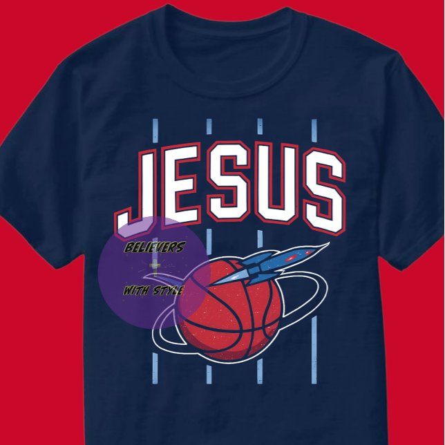 Camiseta JESUS - Aro de Basquete - Cristão (Criador carregado)