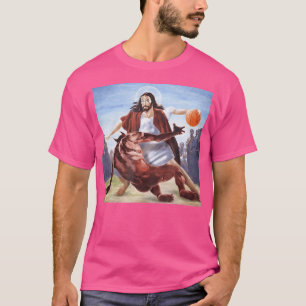 Camiseta Jesus Atravessando O Diabo Cristão Mulheres Gi