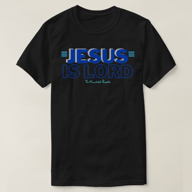 Camiseta Jesus Azul é LORD Ele tem a Ideia do Presente (Frente do Design)