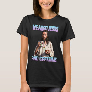 Camiseta Jesus bebendo Cafeína Cafeína e Fé 1